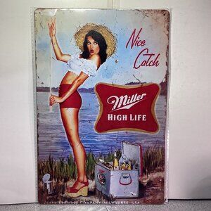 Nostalgic Miller Media Golden Era Pin Up Art Tin 12"x 8" Sign Art New Sealed